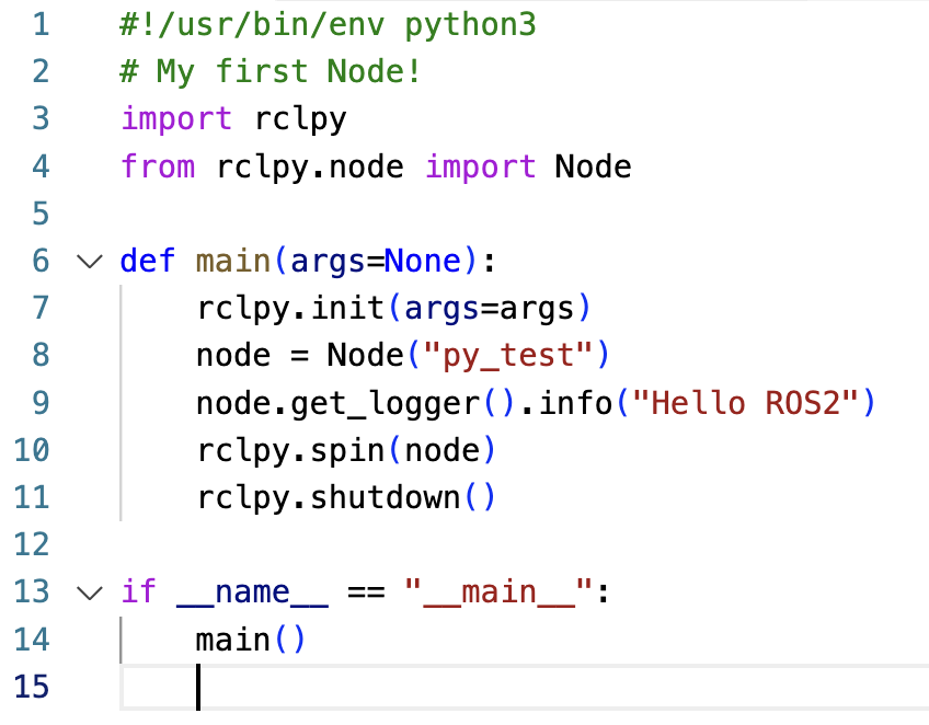 Screenshot of the code above in VSCode