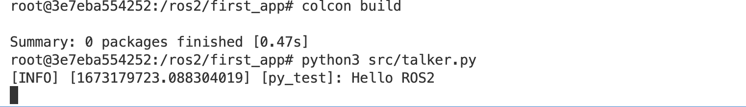 Screenshot of the output of running code