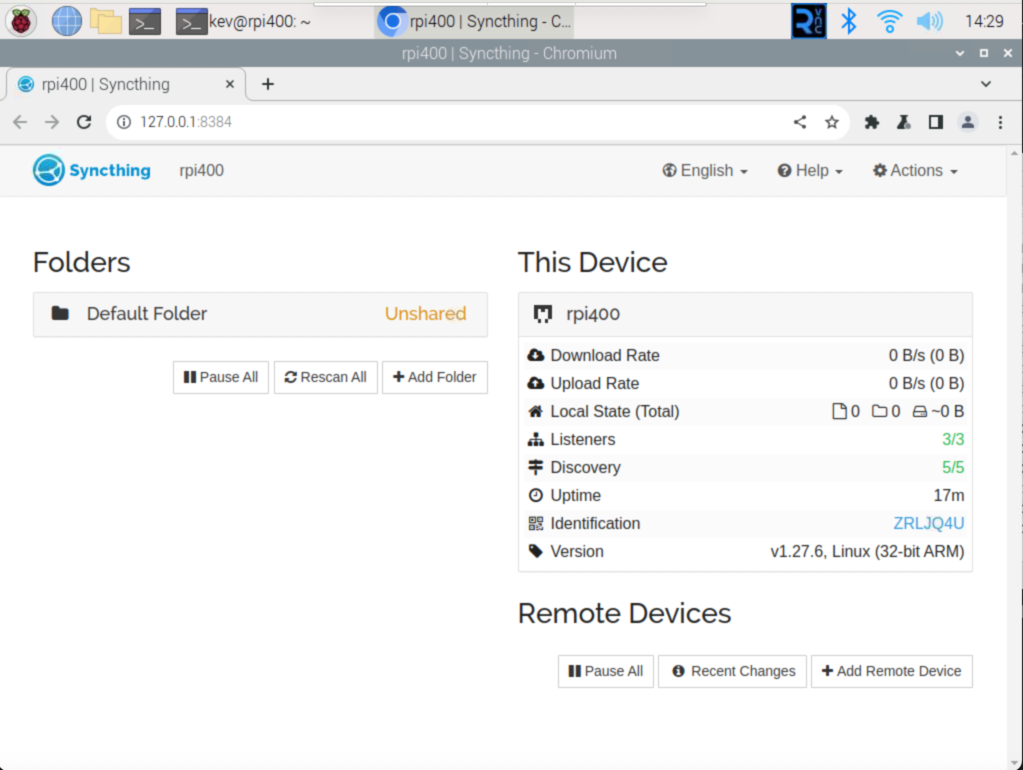 Syncthing Web Interface