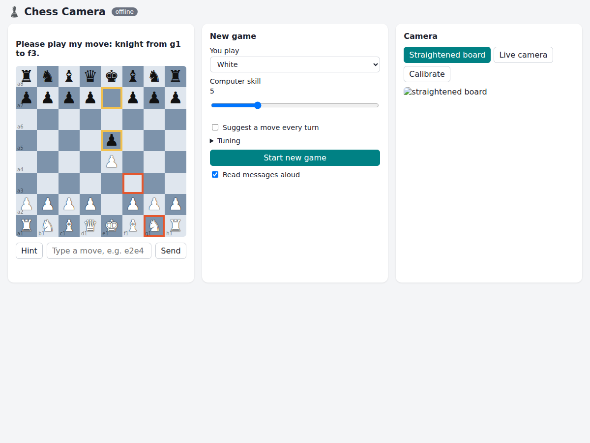 The Chess Camera web page