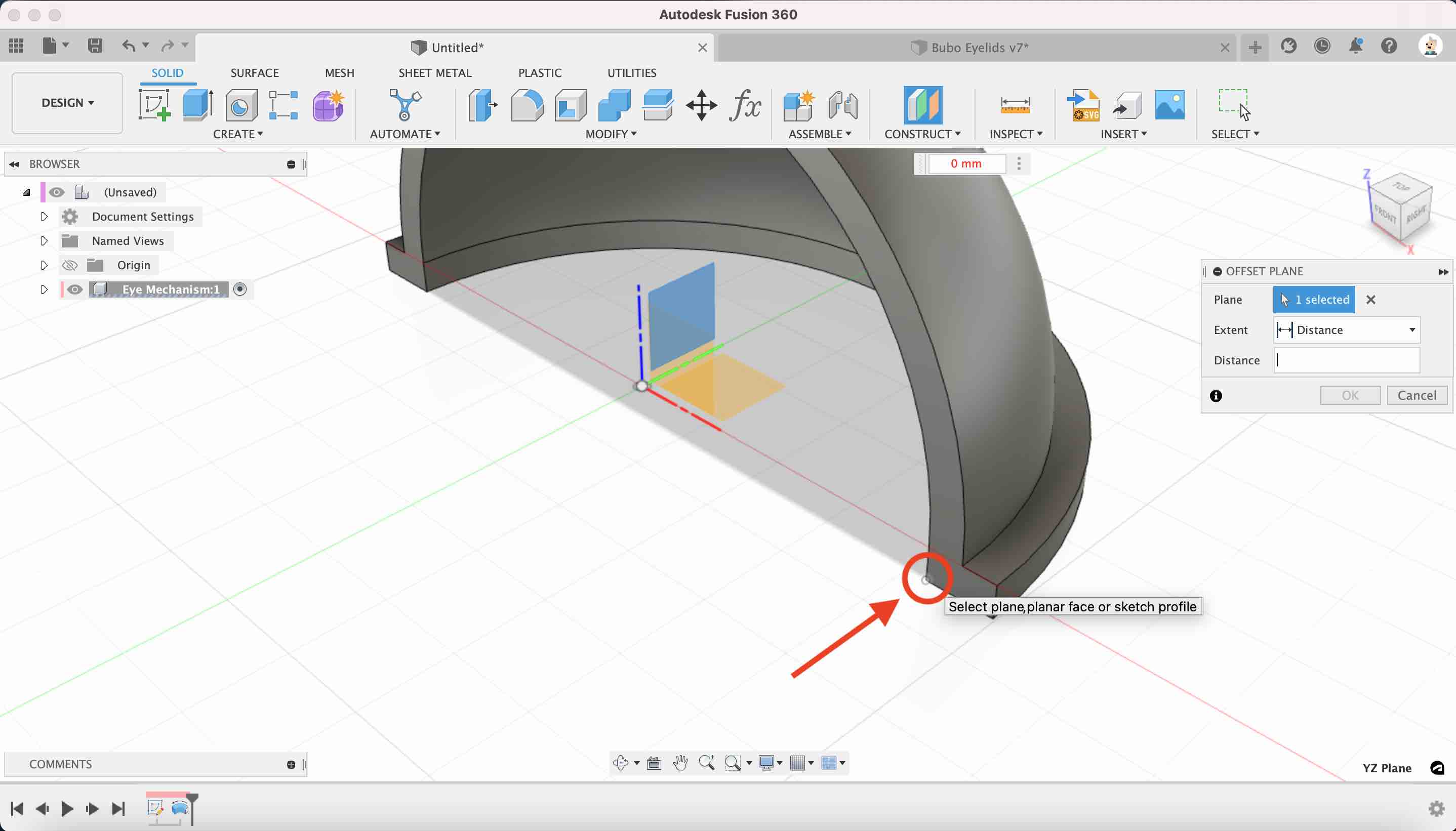 Offset plane