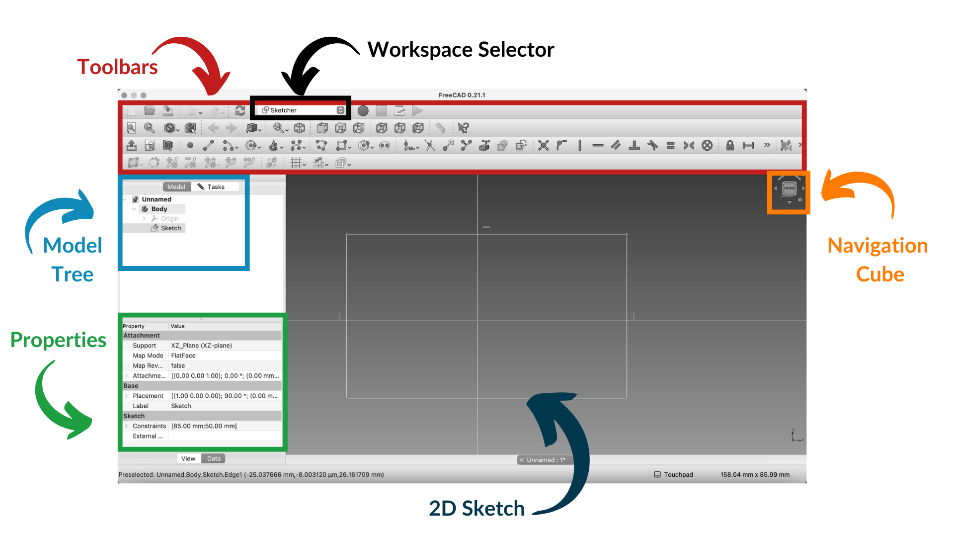 FreeCAD Interface Overview