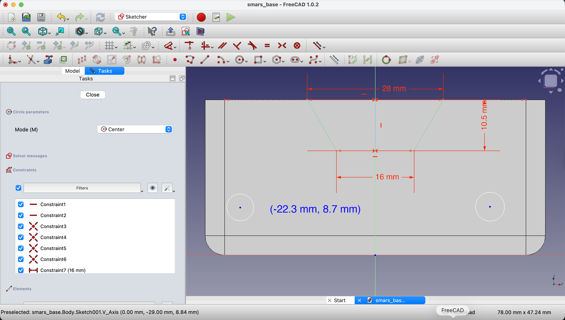Draw motor hole