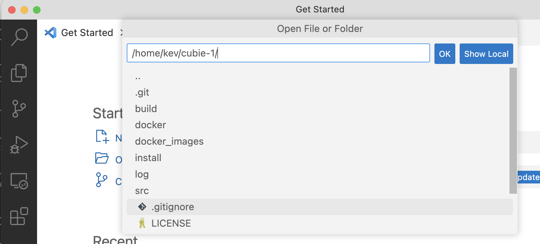 Screenshot of remote-ssh