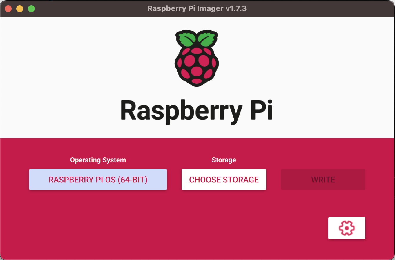 Screenshot of the imager tool - choose os page