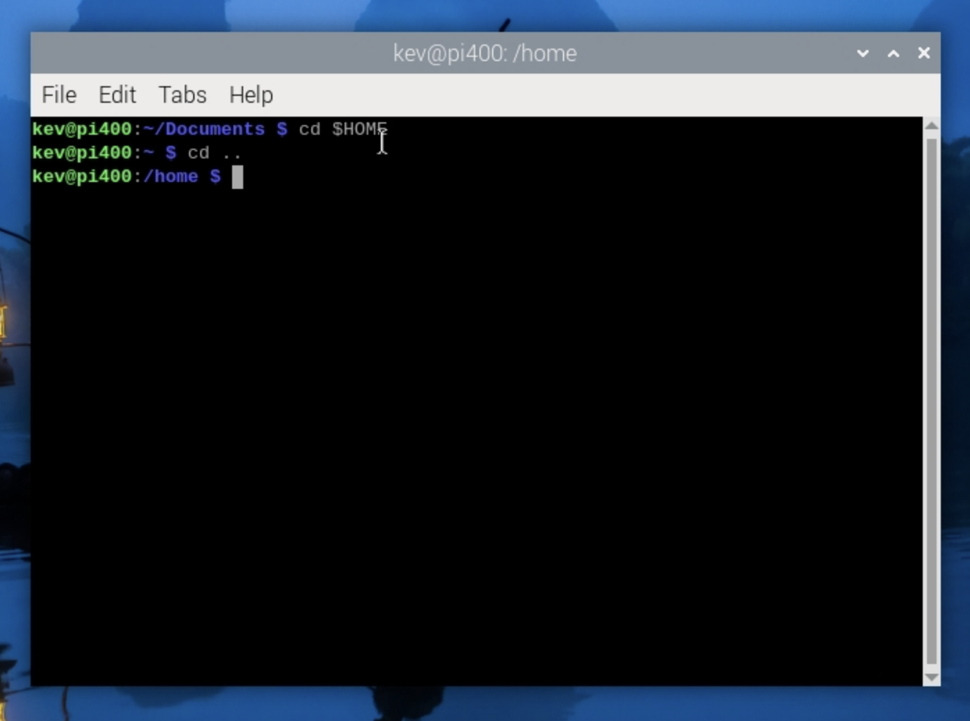 cd  .. command