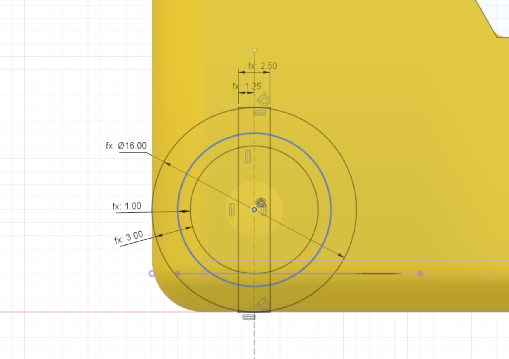 Chassis Unpowered wheel stub profile Cad Drawing