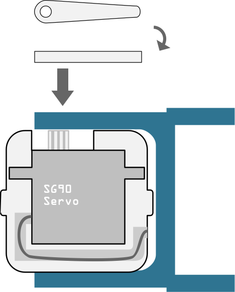 6 Mount the servo holder in the servo arm